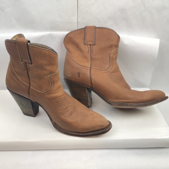 Frye Shoes - Frye leather western stacked heel booties size 9.5